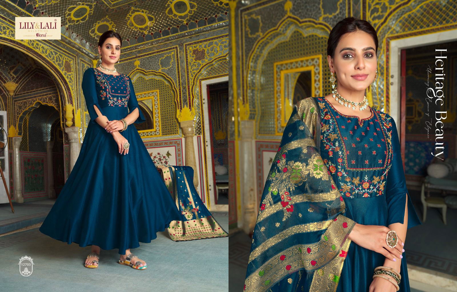 Lily And Lali Mohini Vogue Dupatta With Gown Catalog